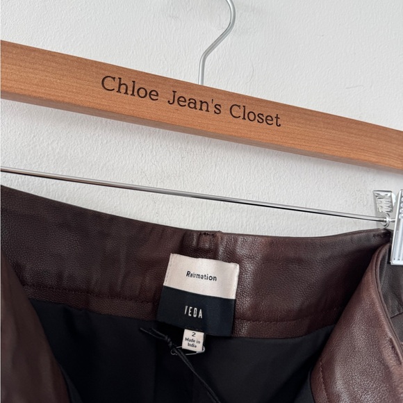 REFORMATION NWT Veda Gisele Low Rise Leather Pants 2 - Picture 4 of 7